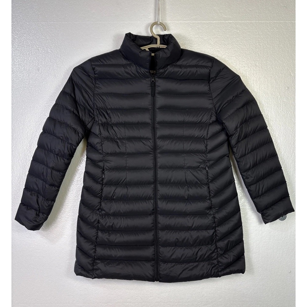Bang Bang Jeans Puffer Jacket Coat Down Sz L 38/40 Black Zip Pockets Lightweight